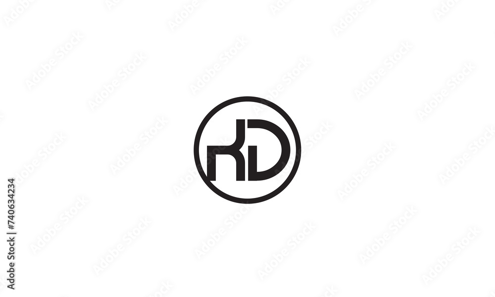 KD, DK , K , D , Abstract Letters Logo Monogram KD, DK , K , D , Abstract Letters Logo Monogram