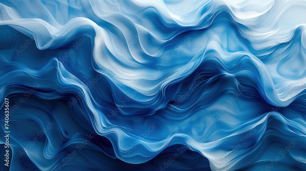 Fondo de pintura de acuarela abstracta color degradado azul oscuro con textura de líneas curvas fluidas y espacio en blanco para texto - obrazy, fototapety, plakaty 