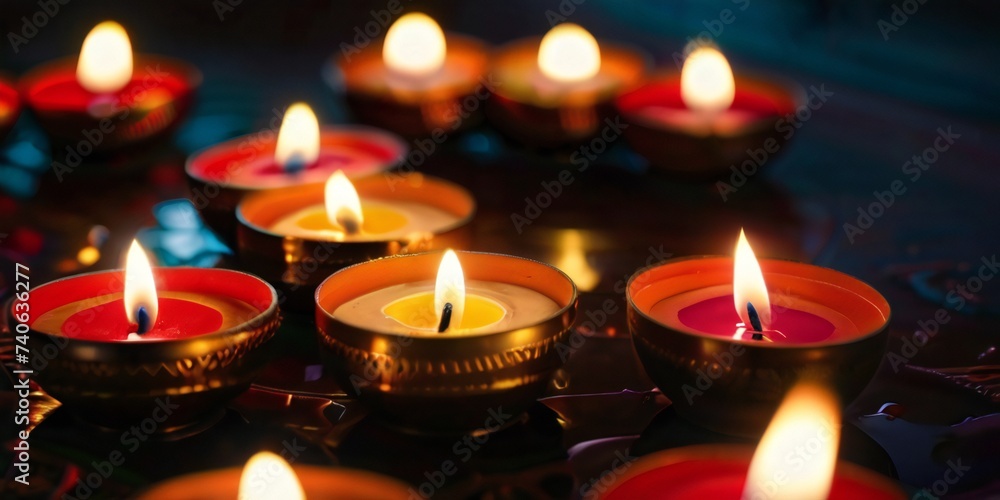 christmas candles on red background christmas candles on red background