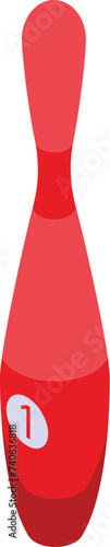 Red color skittles icon isometric vector. Game sport. Alley equipment