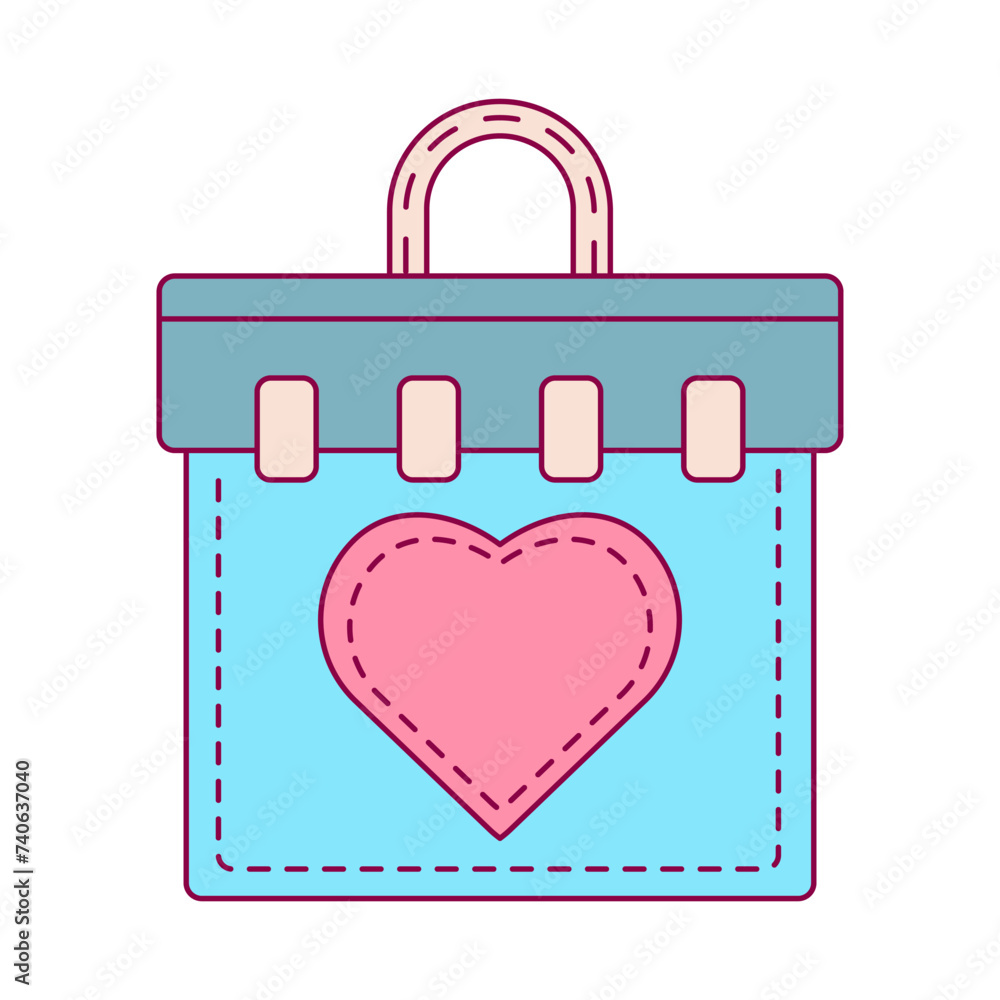 Calendar with heart on a white background Calendar with heart on a white background