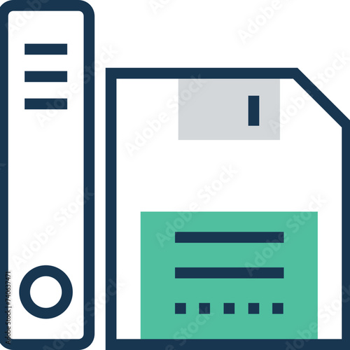 Flat icon denoting data organized