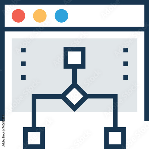 A flat icon denoting workflow 