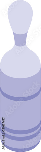 White skittles party icon isometric vector. Tournament success. Speed shot