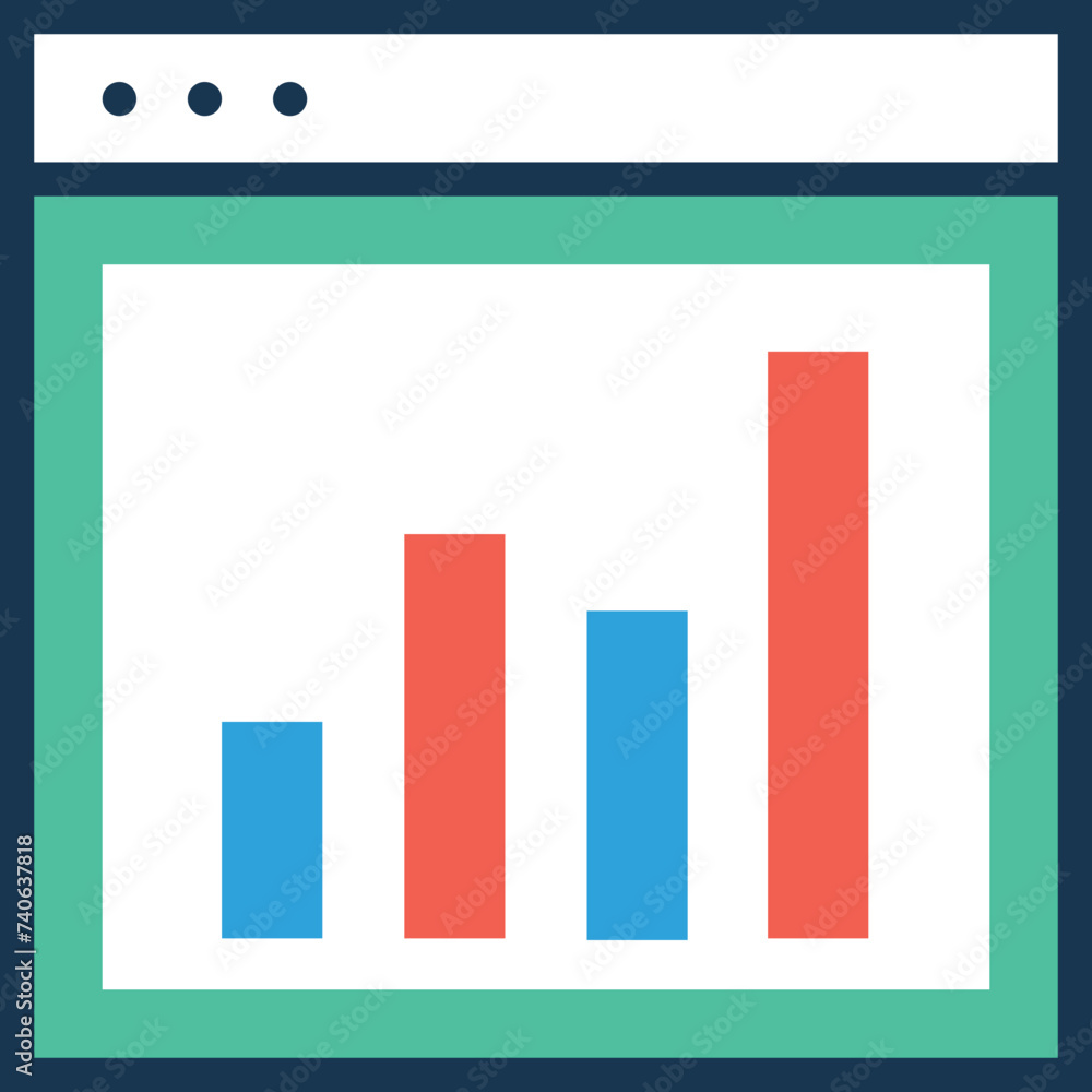 An analytics icon in flat vector An analytics icon in flat vector