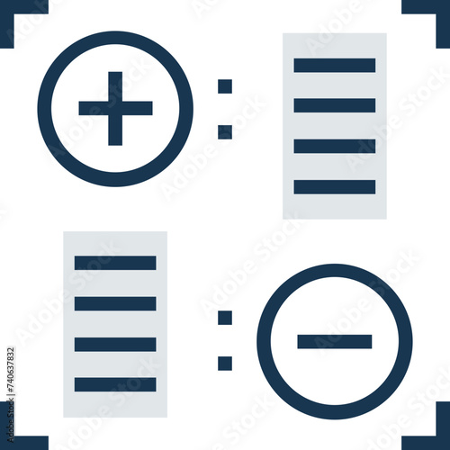 An icon of pros cons flat vector 