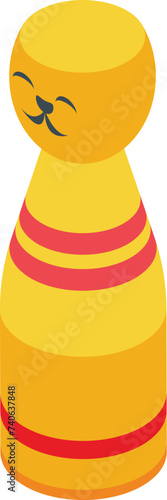 Yellow funny skittles icon isometric vector. Shot game sport. Event object