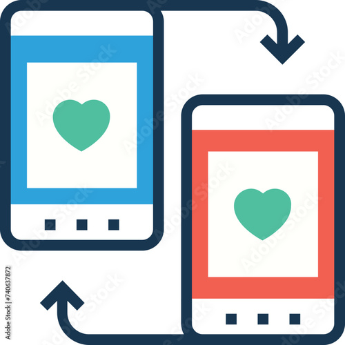 Flat vector denoting responsive 