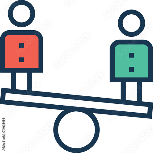 Flat vector of a comparison 