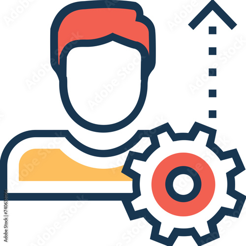 Icon of personal development flat vector