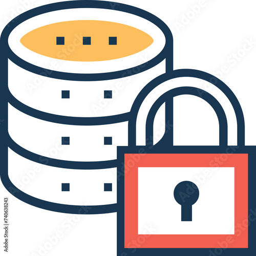 Flat icon denoting data protection