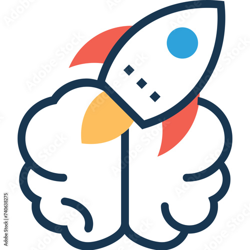 Flat icon denoting thinking 