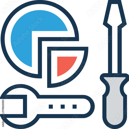 An icon of data management flat vector 