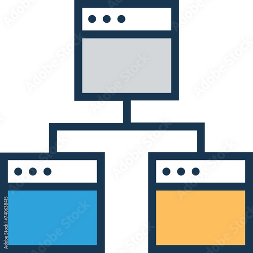 Flat icon denoting a share vector