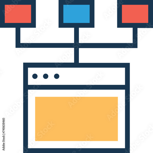 Modern flat icon of a workflow 