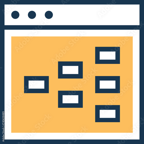 An icon of sitemap flat vector 