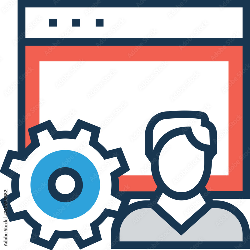 Flat colored icon of a admin panel Flat colored icon of a admin panel