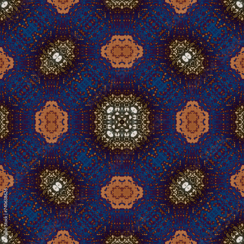 Seamless mandala pattern. Square woven texture