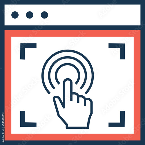 Modern flat icon of user interaction 
