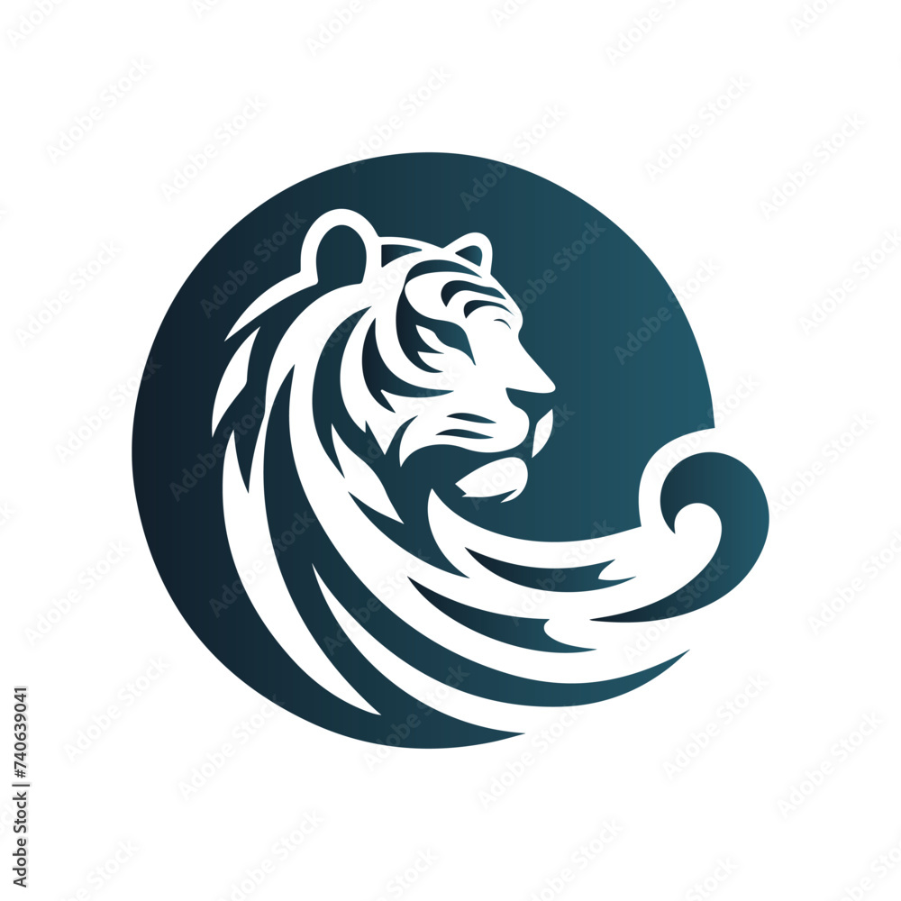 Roaring tiger logo design vector illustration Roaring tiger logo design vector illustration