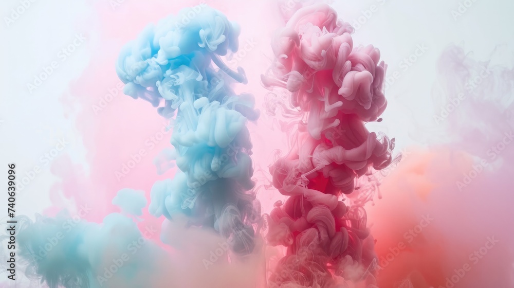 Fototapeta premium Color smoke cloud blending abstract, texture for backgrounds, Generative AI