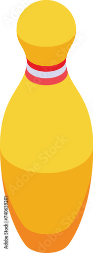 Yellow color skittles icon isometric vector. Shot sport. Recreation game