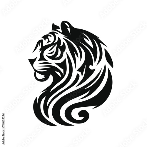 Roaring tiger logo design vector illustration