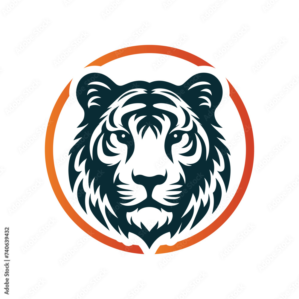 Roaring tiger logo design vector illustration Roaring tiger logo design vector illustration