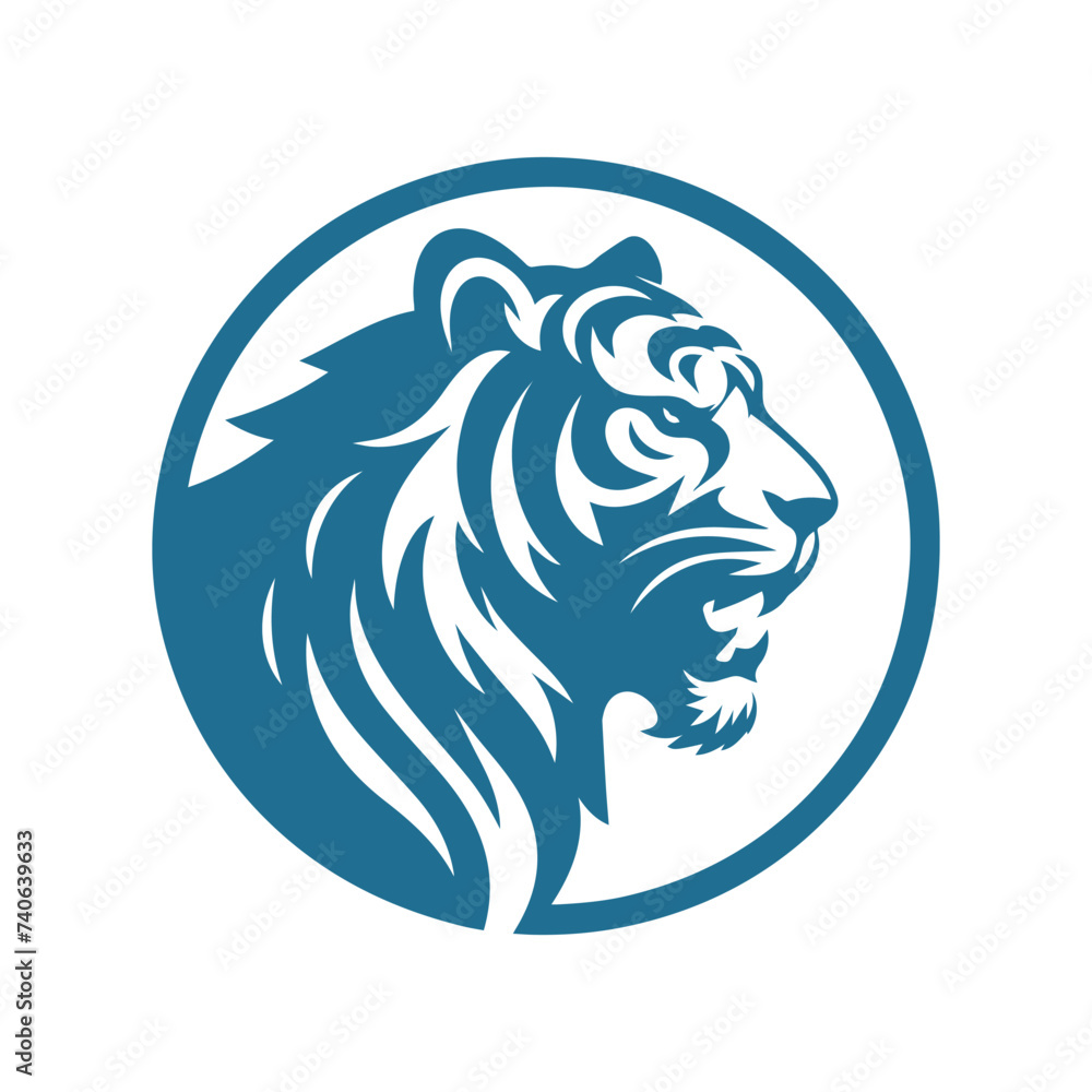Fototapeta premium Roaring tiger logo design vector illustration