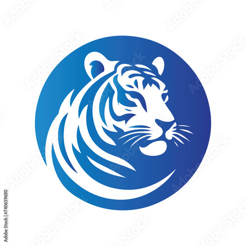 Roaring tiger logo design vector illustration