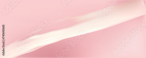 Pink spreading texture of cream, ice cream or icing. Light background of strawberry dessert, jelly or confectionery cream.