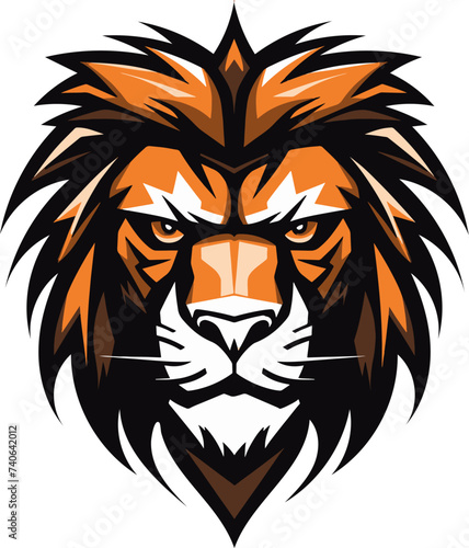 Vector logo illustration featuring a black silhouette of a lion in a minimalist style  ideal for sleek and powerful branding.