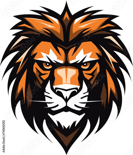 Vector logo illustration featuring a black silhouette of a lion in a minimalist style, ideal for sleek and powerful branding.