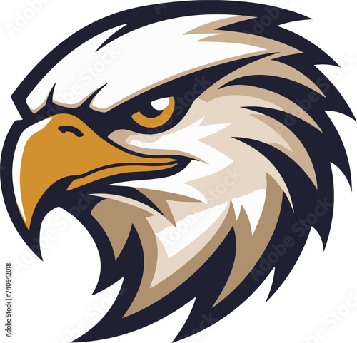 Vector logo illustration of an eagle head rendered in a minimalist style.