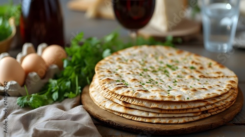 Judaic Tradition: Seder Plate with Matza