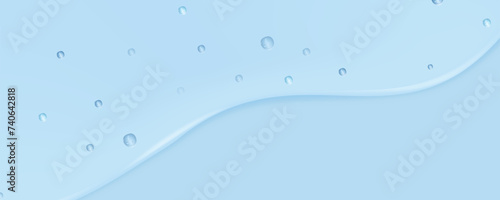 Liquid blue wet drops of gel or collagen.Spilled puddles of cosmetic serum or water. Round clean swatch of essence lotion or jelly for skin care.Beauty background with oil drops.