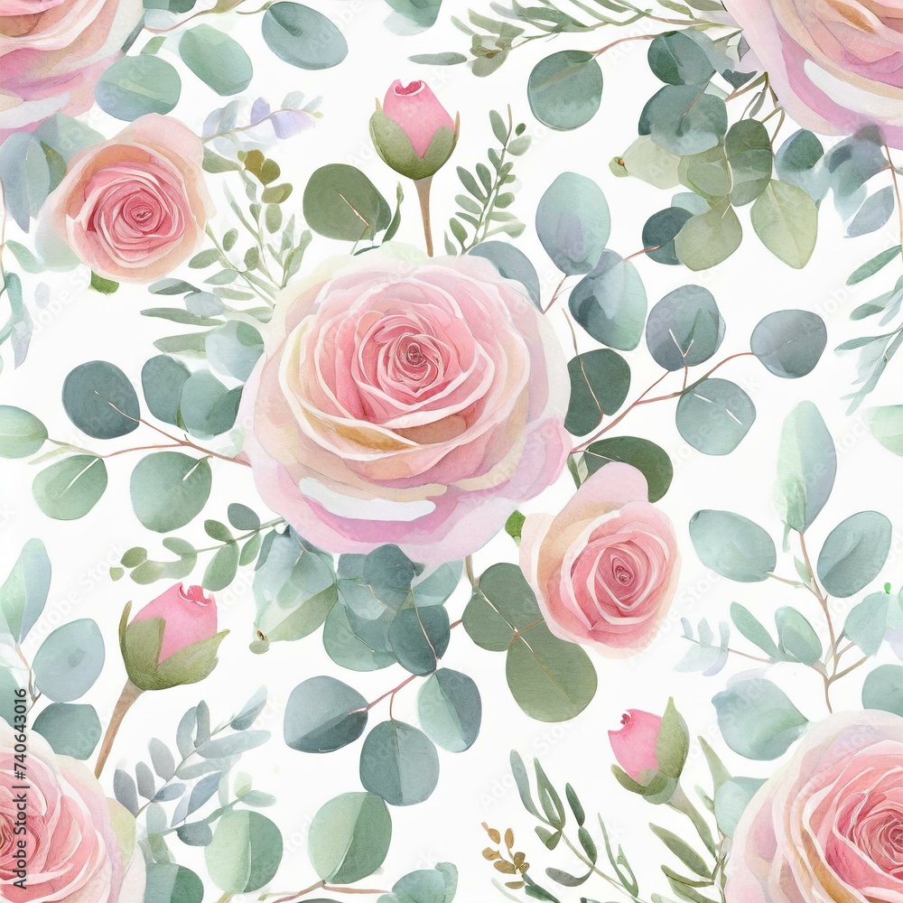 seamless background with roses