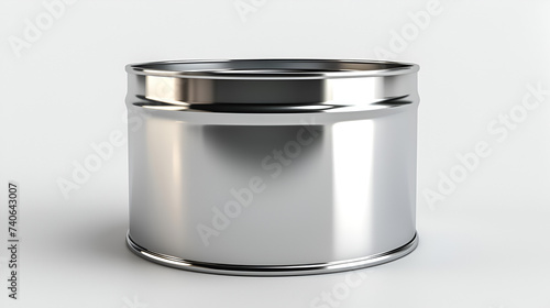 Mockup aluminum metal food can canned food storage container packaging product template, Generative Ai

