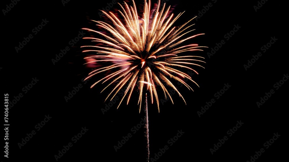 Firework with dark background, abstract, texture for backgrounds, Generative AI