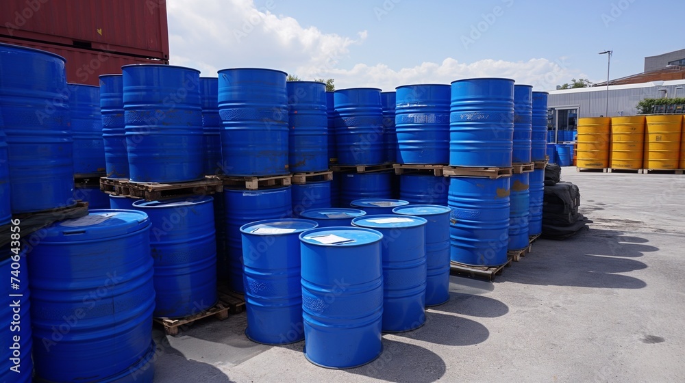 The barrels contain oil and chemical products The barrels contain oil and chemical products