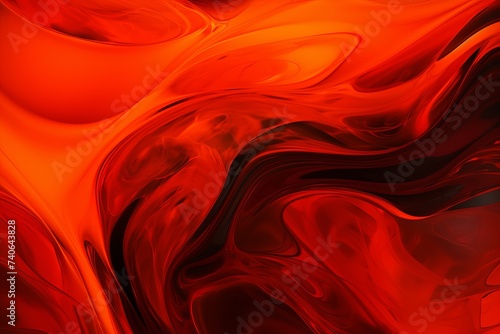 Liquid Color Waves Resembling Molten Lava, with Fiery Hues Blending Together to Create a Dynamic and Intense Background, Generative AI