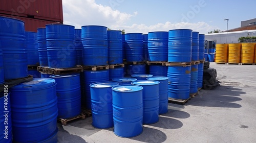 The barrels contain oil and chemical products