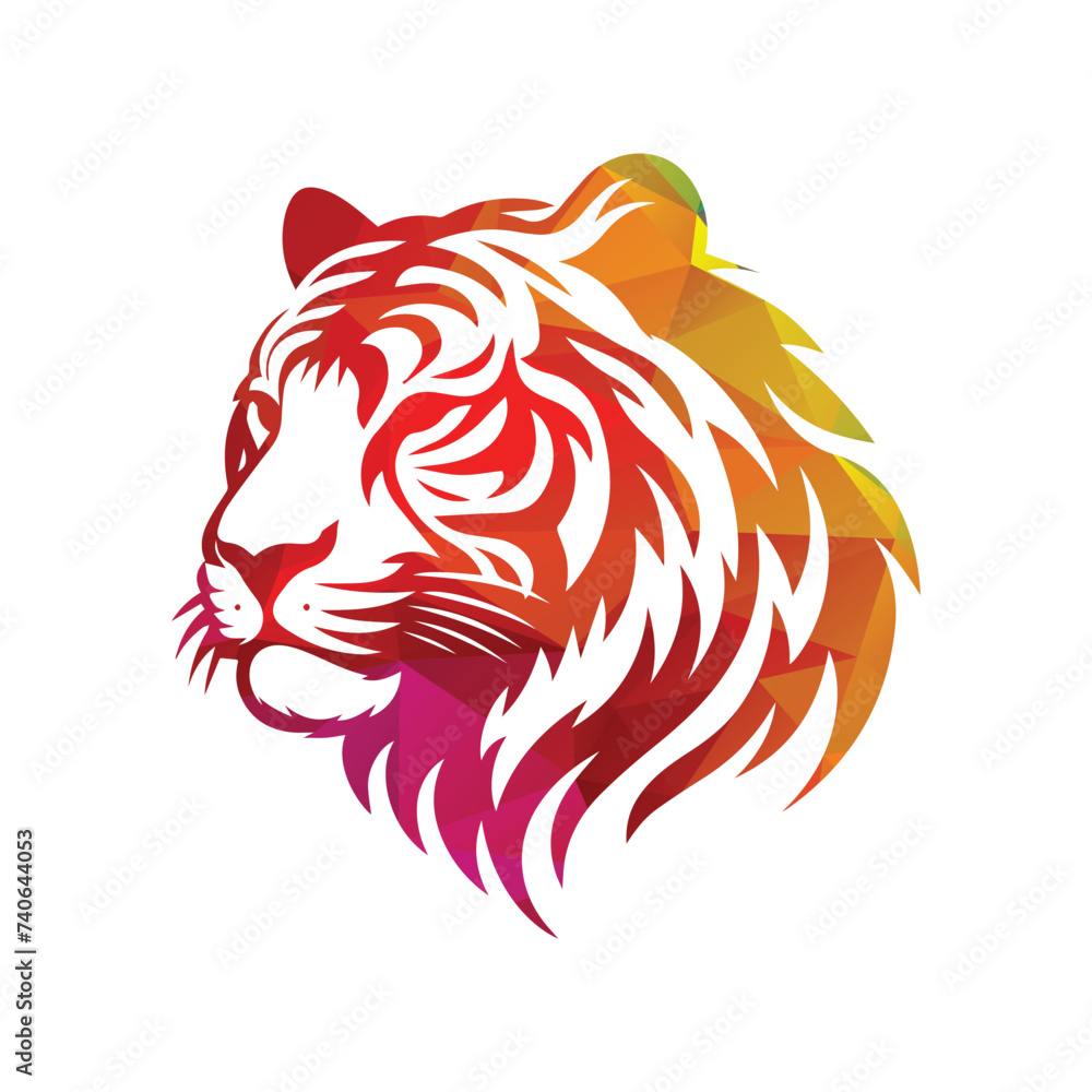 Roaring tiger logo design vector illustration Roaring tiger logo design vector illustration
