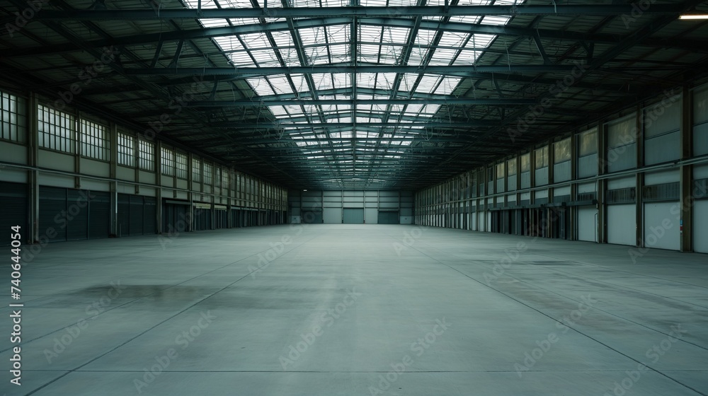 Industrial building or modern factory for manufacturing production plant