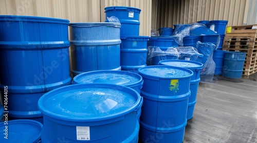 The barrels contain oil and chemical products