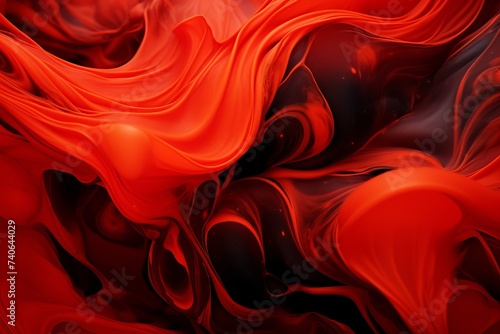 Liquid Color Waves Resembling Molten Lava, with Fiery Hues Blending Together to Create a Dynamic and Intense Background, Generative AI