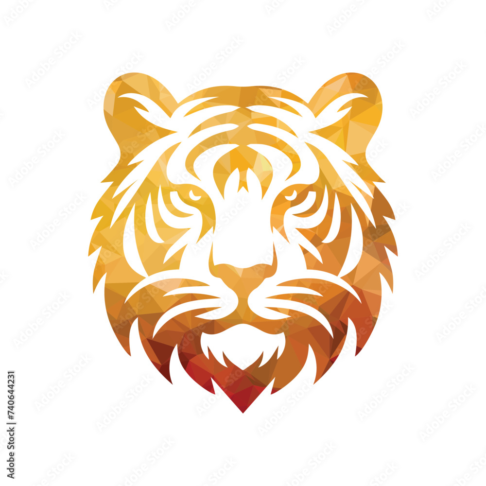 Obraz premium Roaring tiger logo design vector illustration
