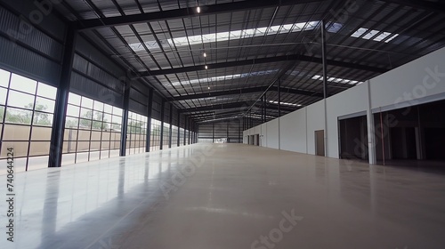 Industrial building or modern factory for manufacturing production plant