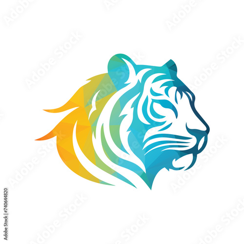 Roaring tiger logo design vector illustration
