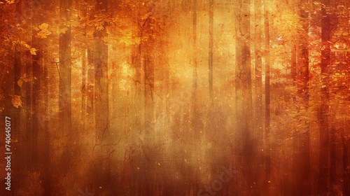 A warm autumn forest texture background, showcasing the changing leaves and the cozy atmosphere of a forest in fall, with hues of orange, red, and gold.